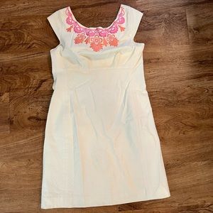 Lilly Pulitzer white and pink cap sleeve shift dress